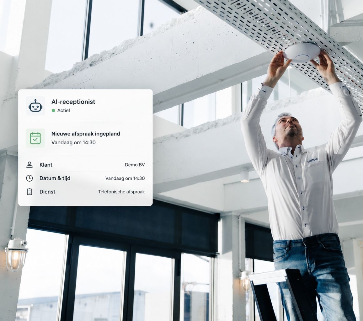 AI-receptionist van Aditco Flexwise die automatisch een telefonische afspraak inplant